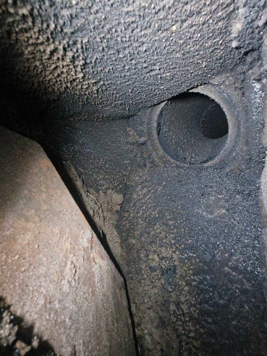 CCTV camera view inside a chimney flue