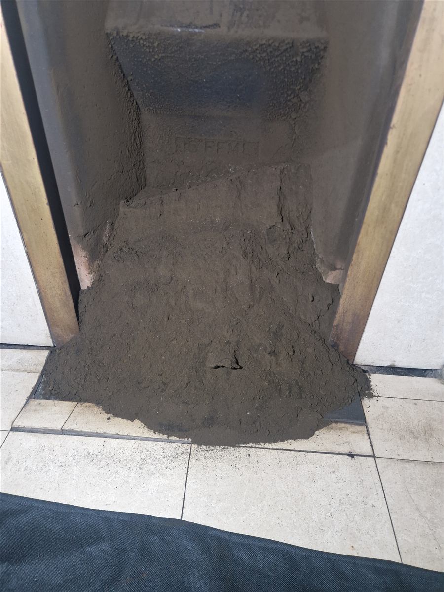 A large pile of soot swept from a Cork chimney
